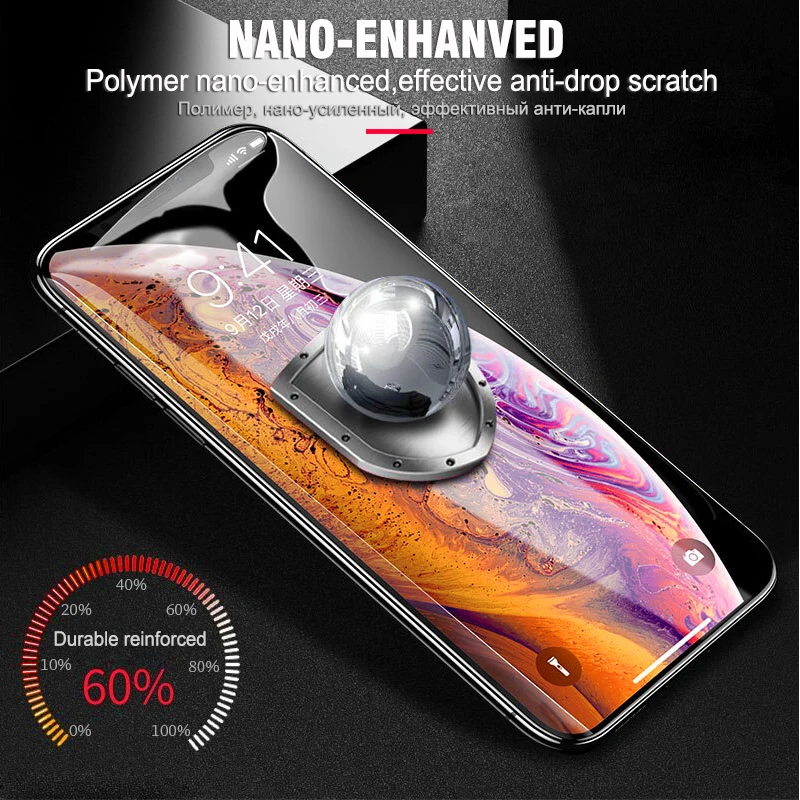 9D Закаленное стекло пленка для iphone X 10 Xs Xr Max Полное покрытие экрана протектор на 6