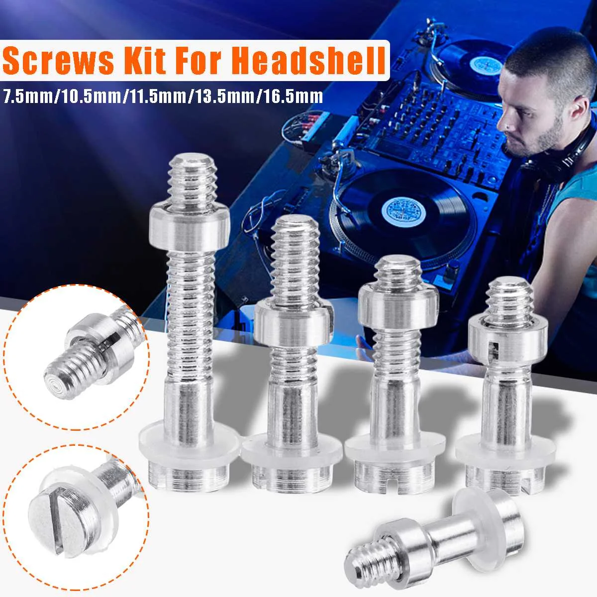 

Screw For Turntable Headshell Cartridge Mounting Pure Silver Part Aluminum Screw Nut & Bolt Sets Hardware Replacement Repair
