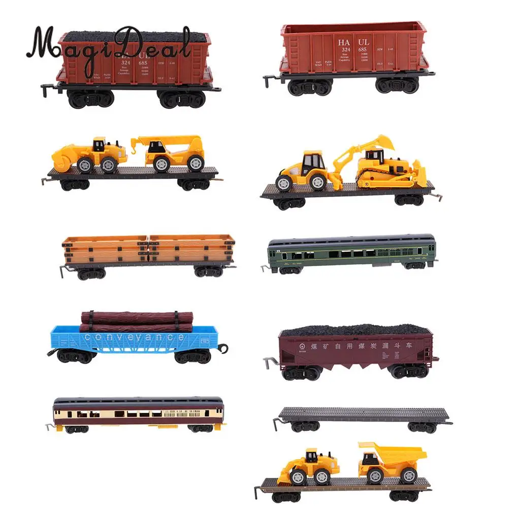 MagiDeal 1:87 Train modèle enfants jouet électrique Train Train fret voiture chemin de fer Train voitures moulé sous pression compartiment véhicule