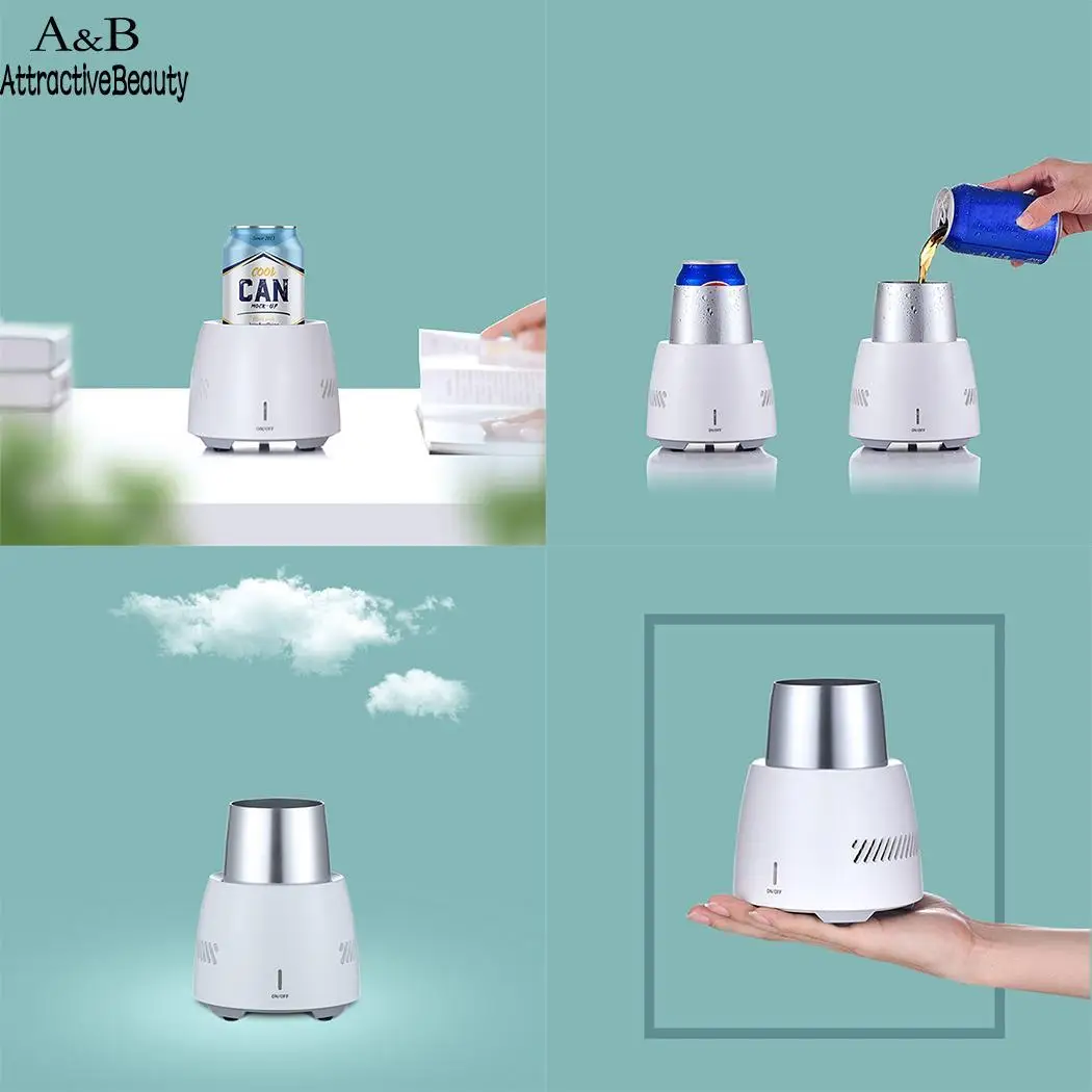

Portable Mini Electric Refrigerator Beverage Instant 12V Cooling 350ml Cup Beer Touch Control 28W Cooler
