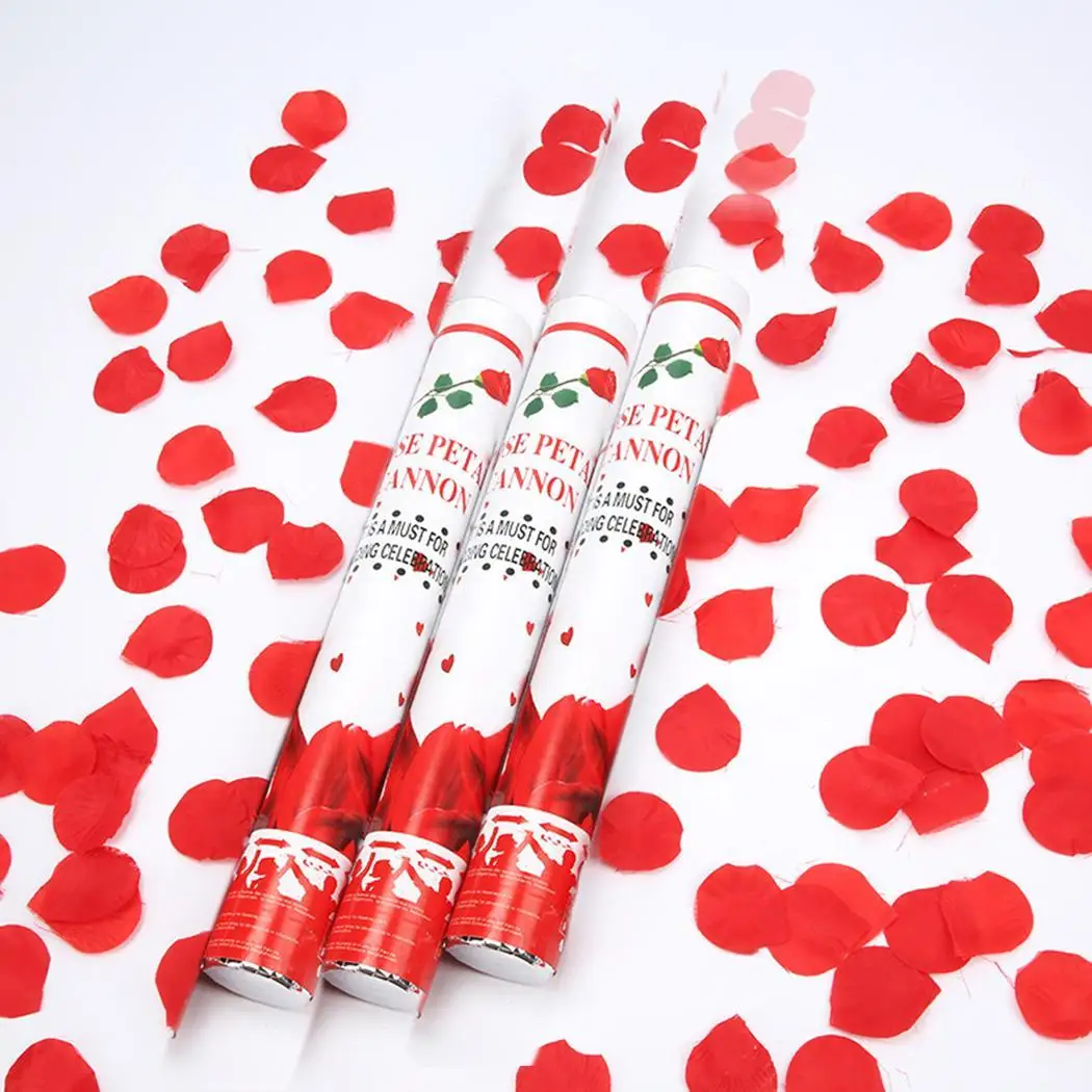 

Wedding Birthday Multicolor Square Piece Rose Red, Geometric Petals 2 Types 140g Confetti Cannon Popper