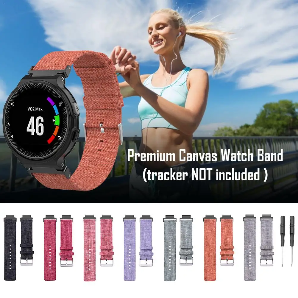 

Premium Canvas Replacement Watch Strap For Garmin Forerunner 220 230 235 630 620 735 Smart Watch Canvas Sports Band Strap Wrist