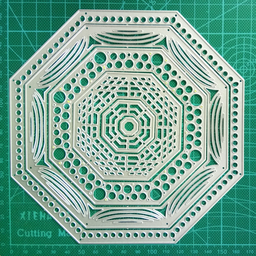 

ForeWan Etched Die Cuts Pierced Octagon Frame Metal Cutting Dies Crafts Stencils for Scrapbooking Embossing Paper Cards Making