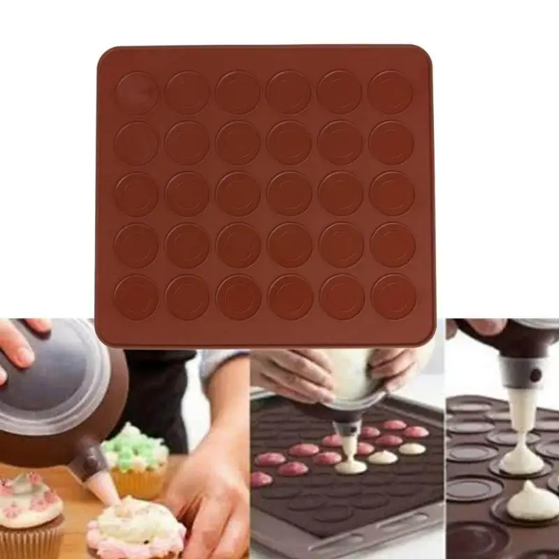 

Easy to use and clean reusable non-sticky non-toxic durable Silicone Macaron Pastry Oven Baking Mould DIY Cake Roll Mat Cake Pad