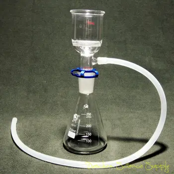

250ml,Lab Suction Filtration Device,47mm Buchner Funnel & Glass Erlenmeye Flask
