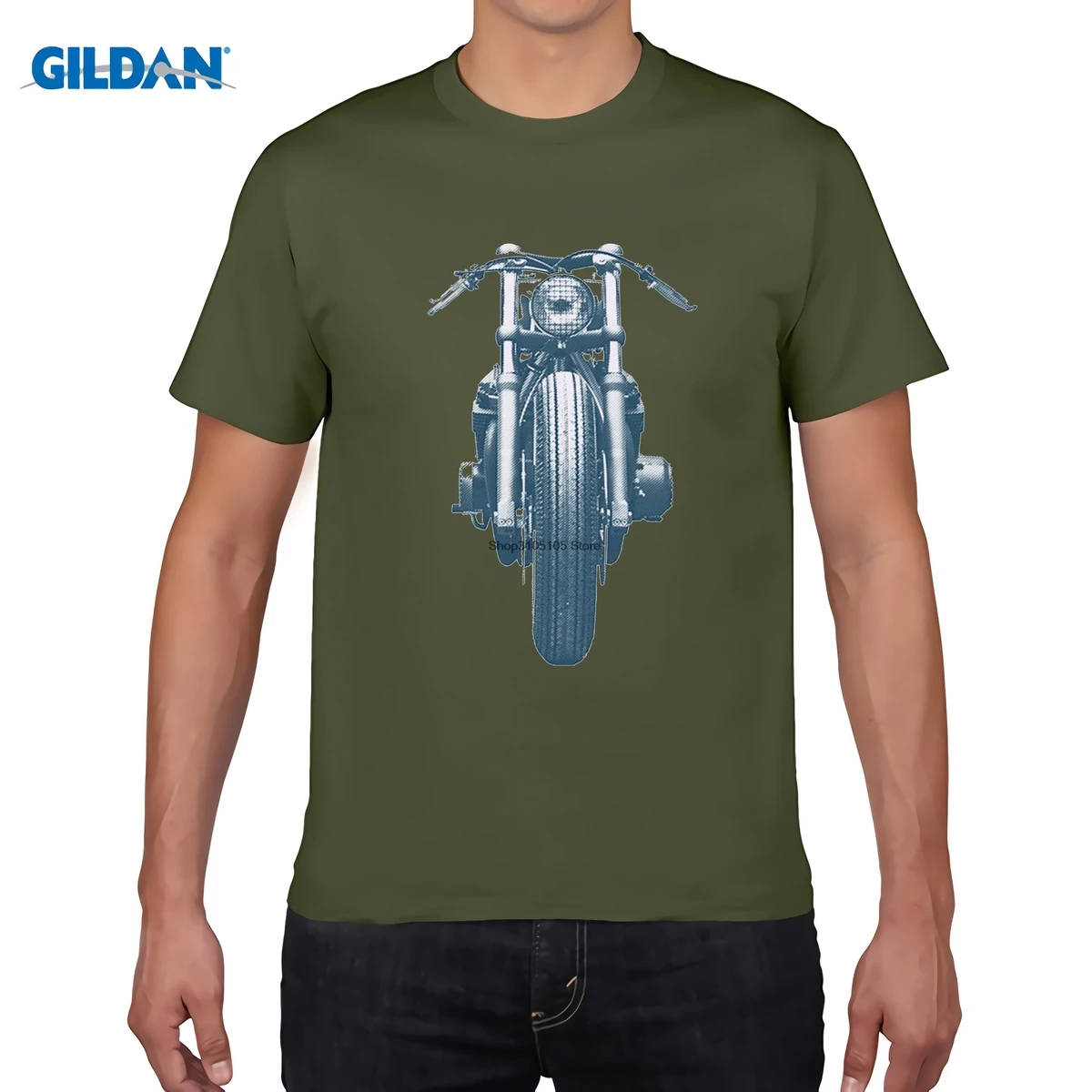

GILDAN DIY style mens t shirts Fashion Blaster Cafe Racer Design T Shirt Men's High Quality Retro Tops Hipster Tees