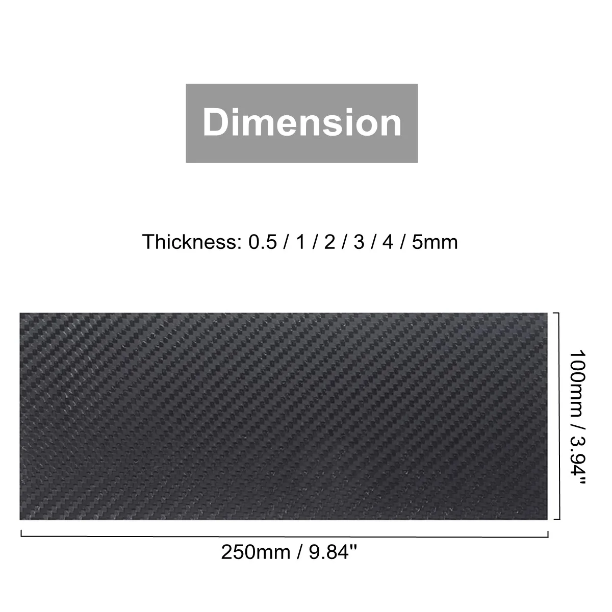100X250 мм 0,5-5 мм 3K матовая поверхность саржевая углеродная пластина панель листы высокой композитной твердости материал анти-УФ углеродное волокно доска