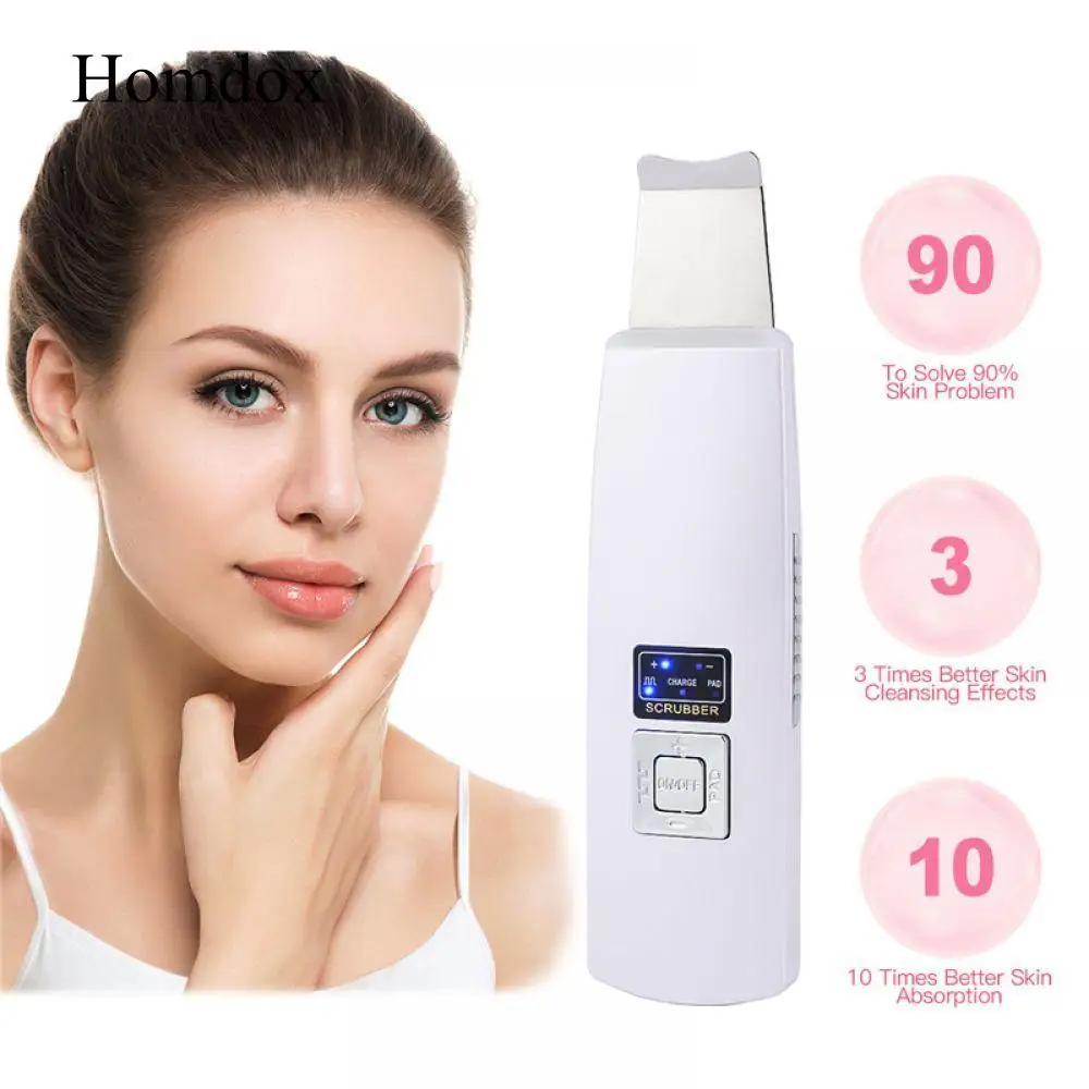 

Ultrasonic Face Pore Cleaner Ultrasound Skin Scrubber Peeling Facial Massager Beauty Device Face Lift Tighten Wrinkle Removal