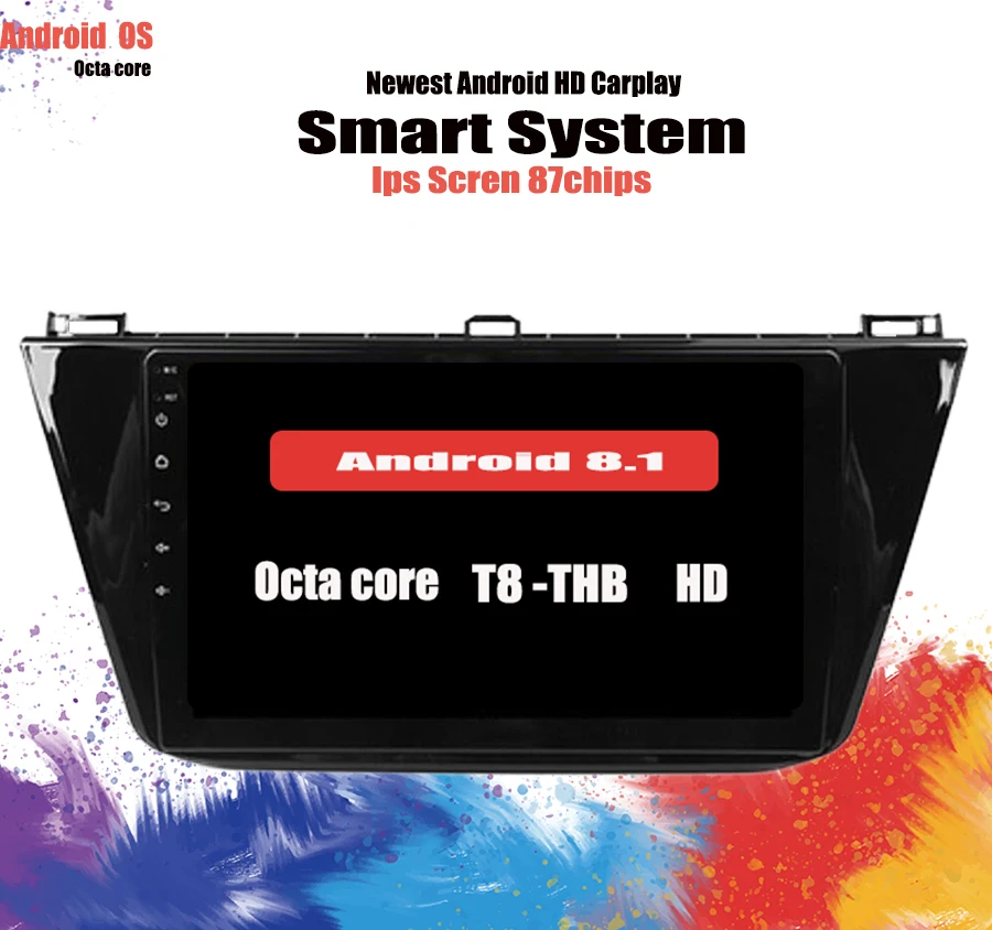 Discount 2din 2.5D Android 9.1 Car DVD Multimedia player for VW Tiguan 2 Mk 2 2016 2017 2018 2019 car radio GPS navigation Tape Recorder 4