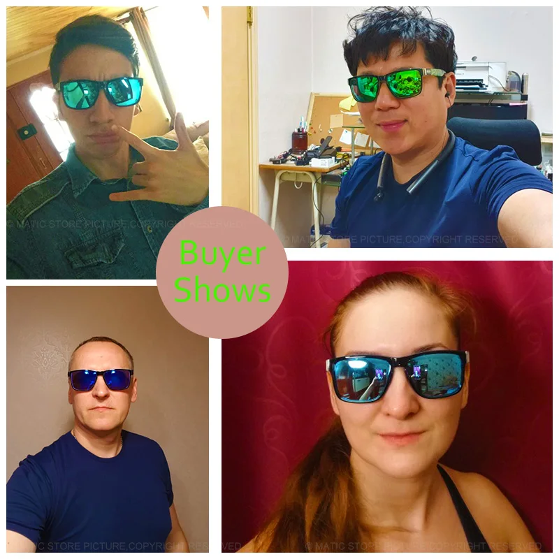 MATIC винтажные квадратные зеленые поляризованные линзы очки мужские