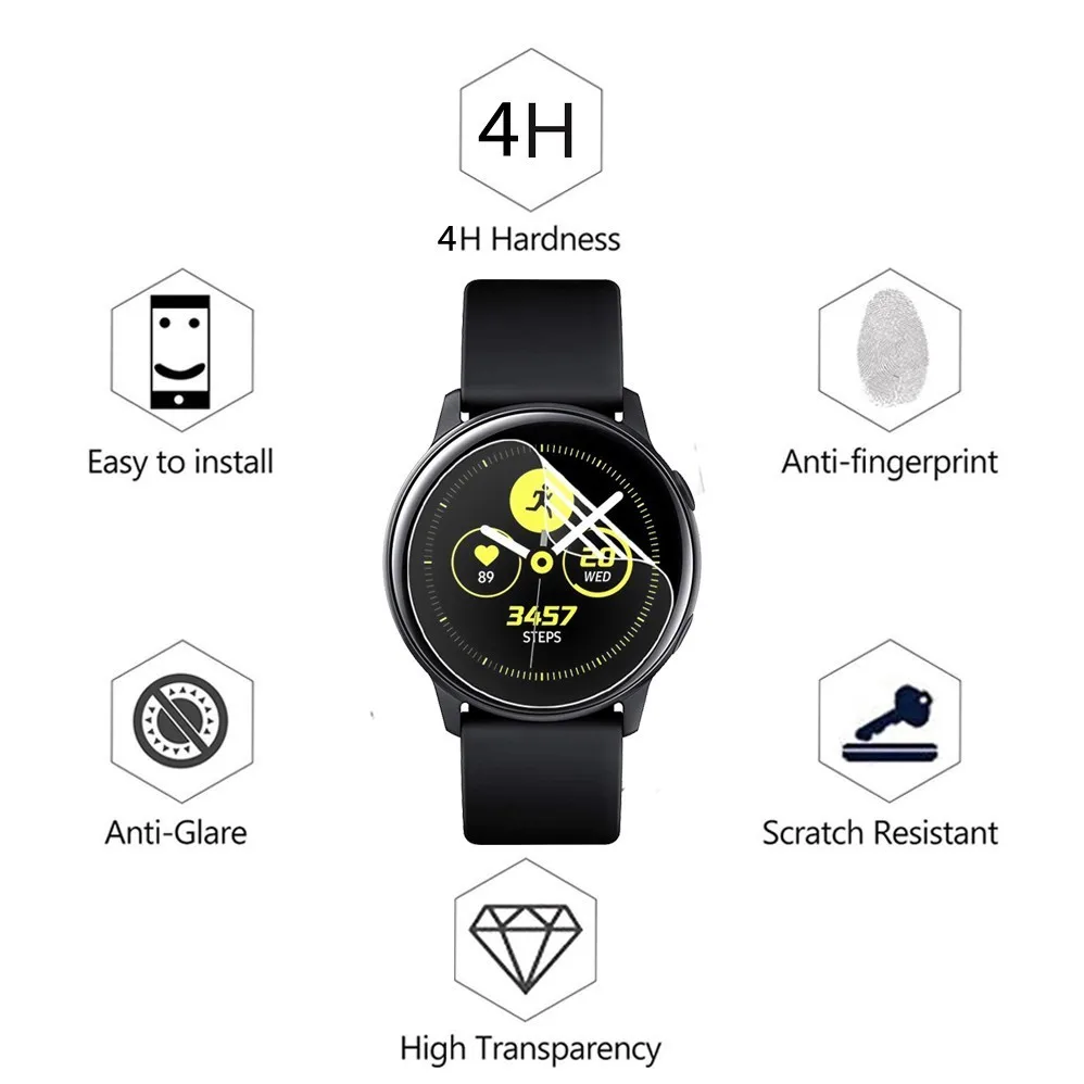 3 упаковки для samsung Galaxy Watch Active Active2 40 мм 44 мм Смарт-часы 5H нано Взрывозащищенная защита экрана HD Противоударная пленка