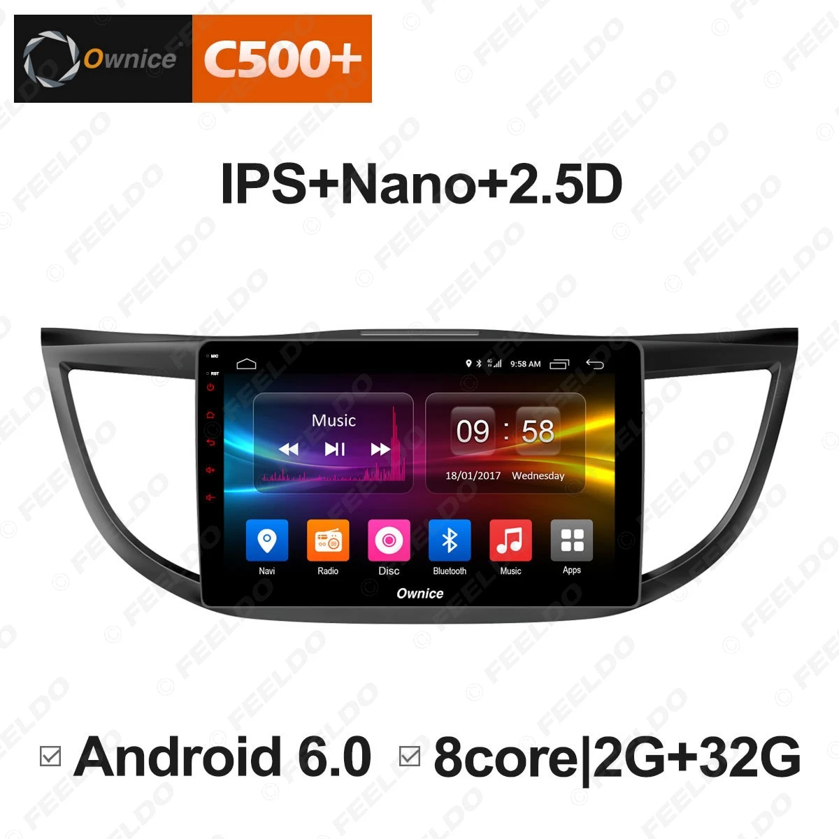 Top FEELDO  10.1 " 2.5D Nano IPS Screen Android 6.0 Octa Core/DDR3 2G/32G/4G LTE Car Media Player For CR-V 2012-2016 (CR-V 4) 2