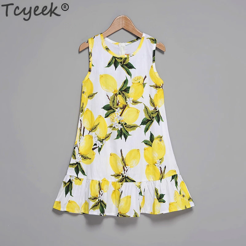 

Tcyeek Mother Daughter Family Matching Outfits Sleeveless Print Dress Summer Baby Girl Women Casual Dresses Sundress LWL1703