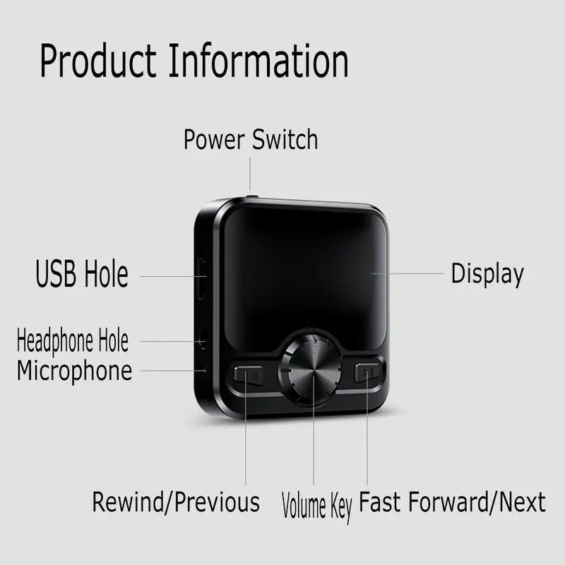 1.2" Sport HIFI MP3 Player Voice Recorder Bluetooth4.2 8G Recording Pen IPX6 Waterproof With E-book DSD Sound FM Radio Repeater