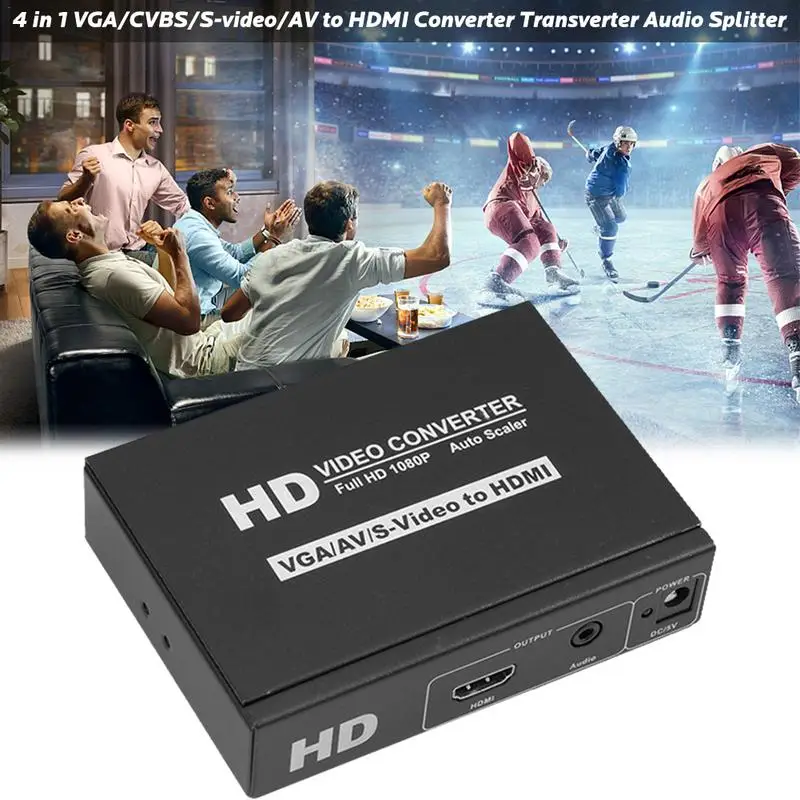

4 In 1 VGA/CVBS/S-video/AV To HDMI Converter Transverter Audio Splitter Video Converter For TV Display Speaker