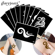 10 шт./компл. хна тату трафарет Цветы Узор Рисование пастой леди боди-арт тату трафарет сексуальный продукт водонепроницаемый HN#04