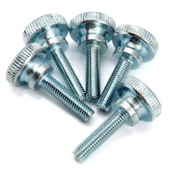 

5pcs M3 M4 M5 Carbon Steel Knurling Flat Head Knurled Thumb Screw Hand Tighten Computer Screws