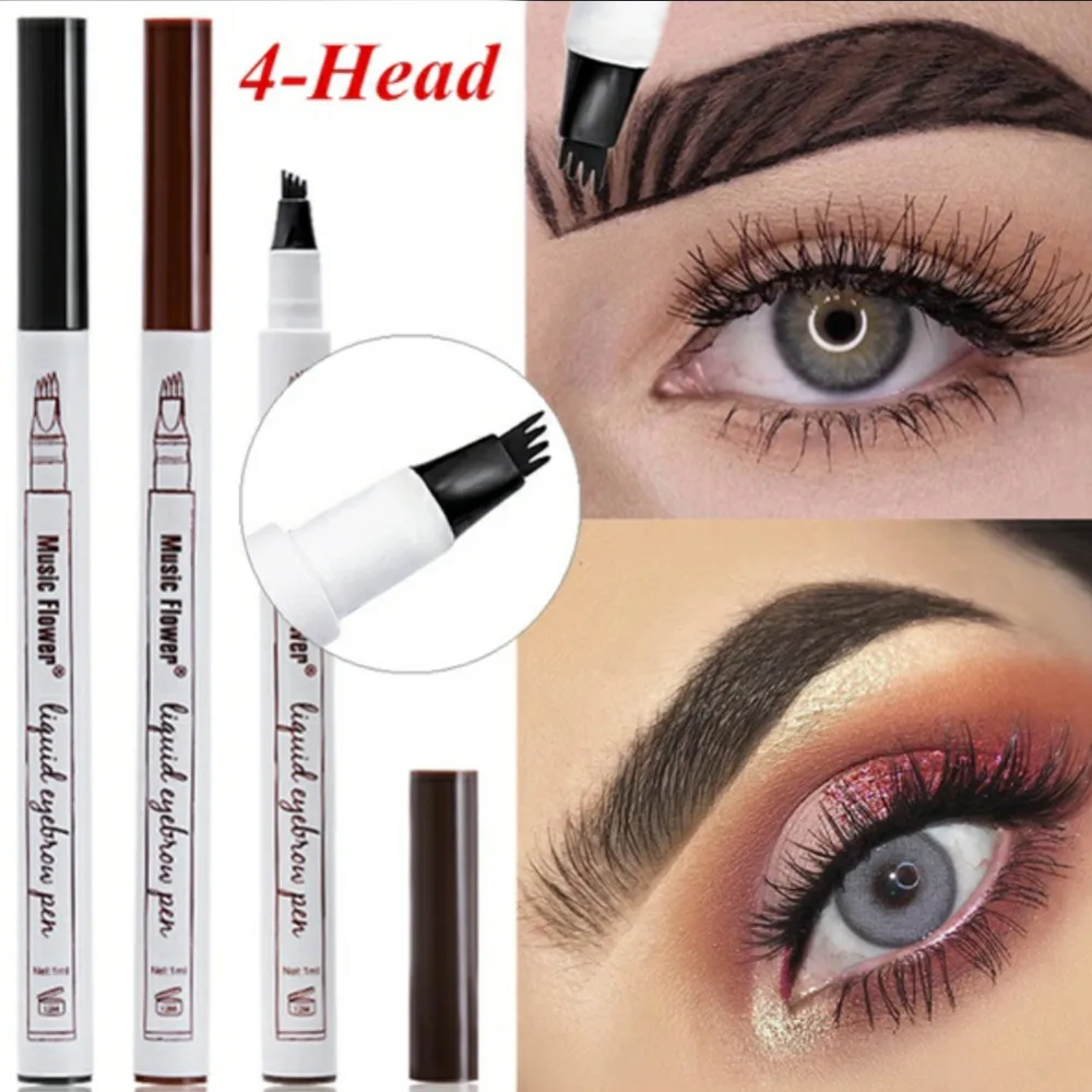 

Waterproof Microblading Pen Paint For Eyebrow Tattoo Pen 4 Heads Liquid Eye Brow Makeup Ink Pencil Beauty Cosmetic Long Lasting