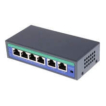 6 портов 10/100 Мбит/с 4 POE порта и 2 Uplink питания через Ethernet коммутатор адаптер