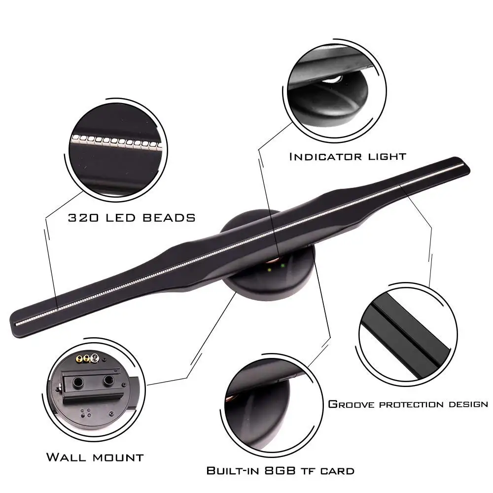 50CM Dseelab hologram fan light wifi cloud control 3D Hologram Advertising Display LED Fan Holographic Imaging for holiday shop