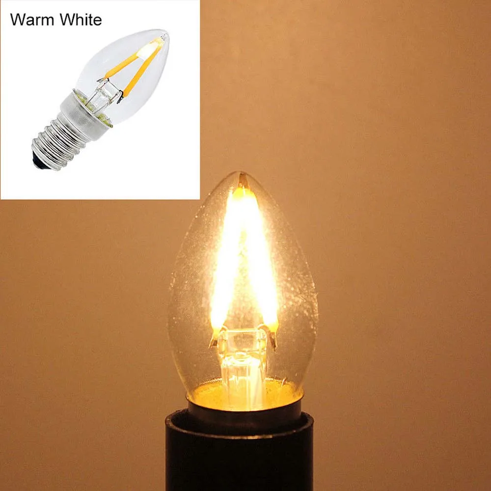 

Mini C7 2W LED E12 220V Dimmable Filament Bulb Candelabra Base Refrigerator bulbs Warm White Corn bulbs