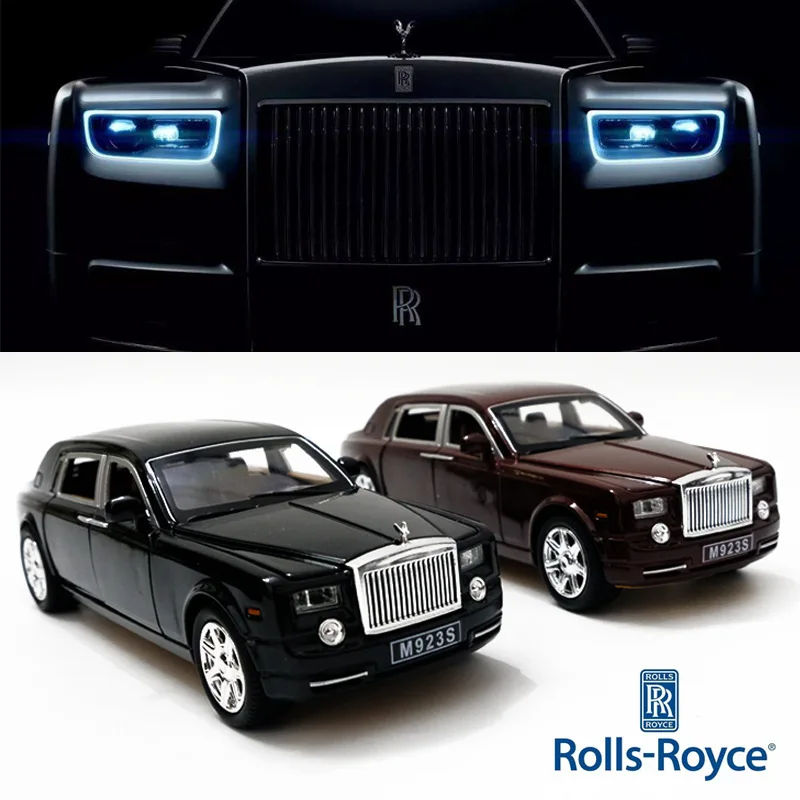 1/24 металлический автомобиль RollRoyce Phantom Cohes литой под давлением сплав автомобильный светильник звук отличная игрушка-Имитация для детской коллекции Hot-Wheel