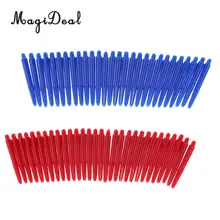 60 pièces durables Nylon dard axes 2BA 43mm filetage plastique fléchettes tige tiges fléchettes accessoires (30 bleu + 30 rouge)