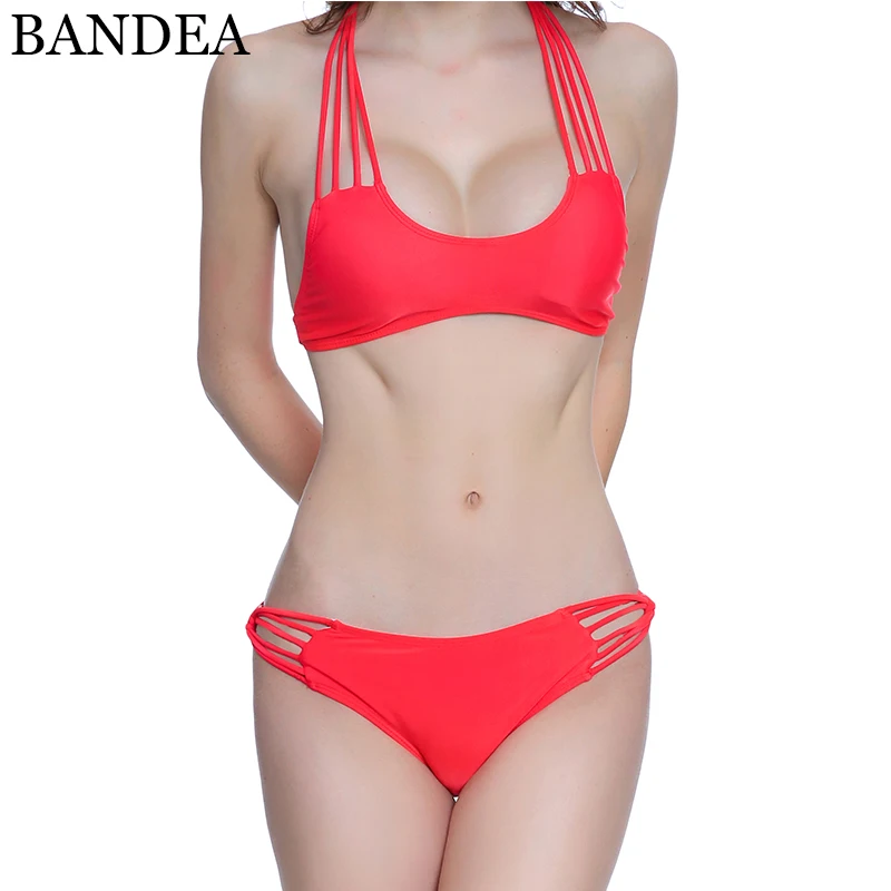 BANDEA Swimsuit Female Swimwear Micro Bikini 2019 Solid Push Up Bathing Suit Women Set Monokini |