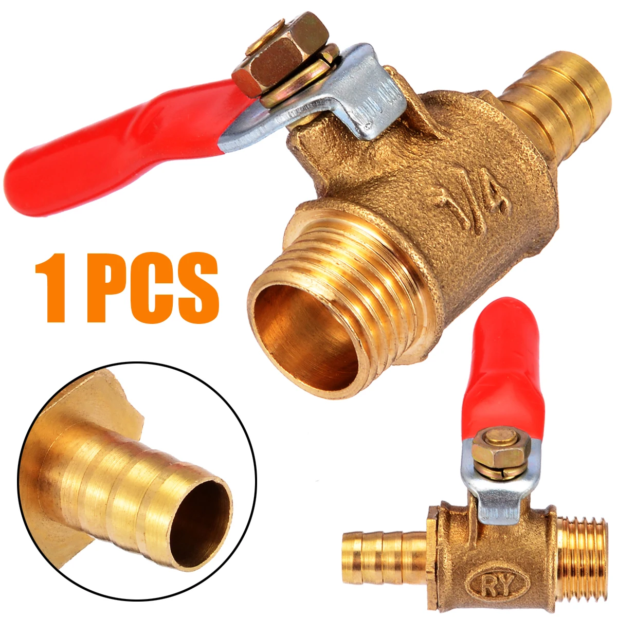 

Mayitr 1pcs Ball Valve 1/4'' PT Male 13mm to 8mm Threaded Ball Valve Brass Ball Valves Pipe Fitting DIY Hardware Tools