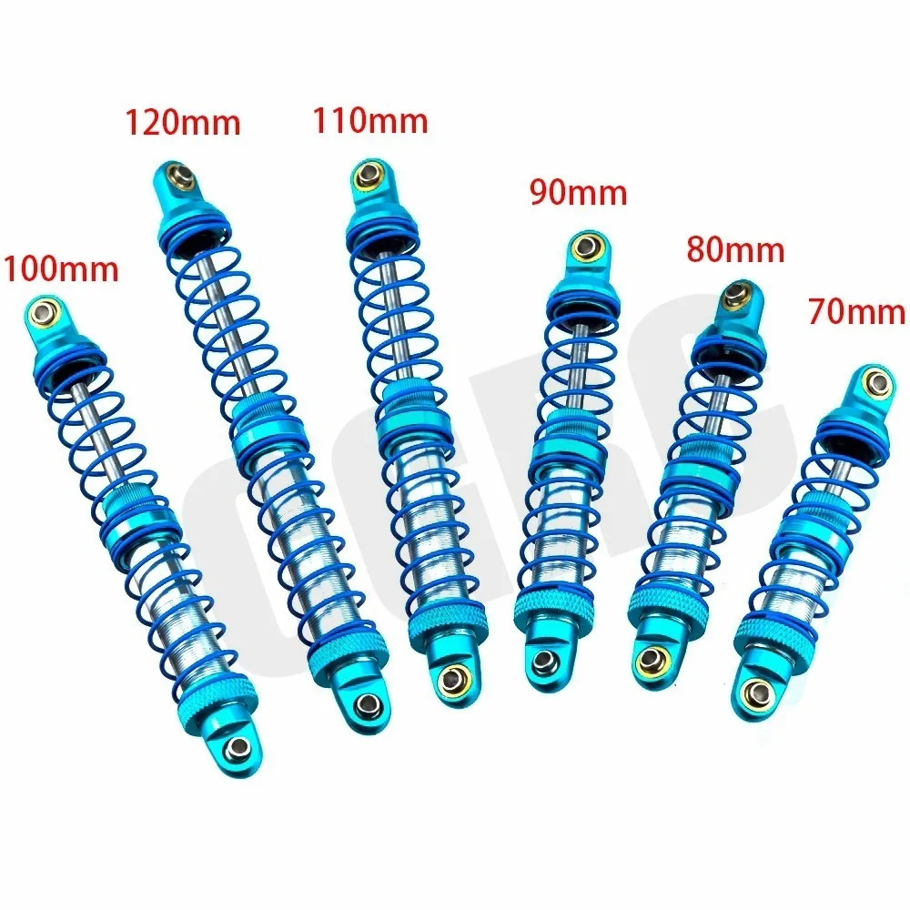 Металлический двойной пружинный масляный амортизатор 70 мм 80 мм 90 мм 100 мм 110 мм 120 мм 1/10 мм для радиоуправляемых гусеничных автозапчастей для грузовика осевой Scx10 Trx4 D90