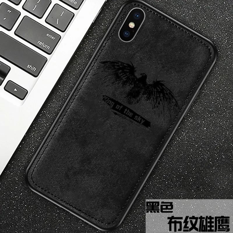New Silicon Ultra-thin Eagle Fabric Phone Case For Iphone 7 8 6 6s Plus X Xs Max Xr Cloth Texture Soft Protective Cover Coque