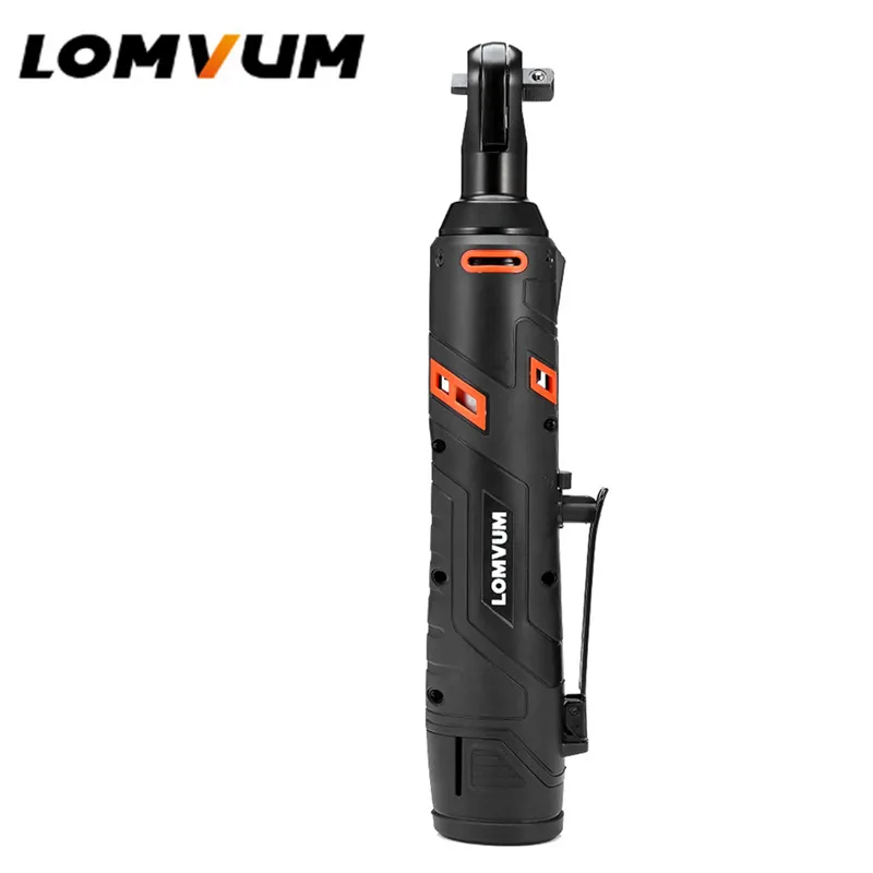 

Lomvum 12V Lithium-Ion Battery Electric Ratchet Wrench With Sockets Rechargeable Electric Cordless Right Angle Wrench For Car