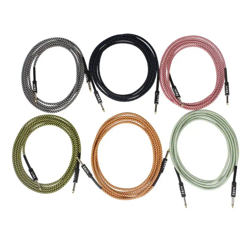 3M 6 Colors Electric Guitar Cable Bright Nickel plated Metal Plug Soft