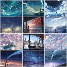 Azqsd DIY масляная краска ing по номерам небо девушка пейзаж Раскраска по номерам пейзаж Краска холст картина ручной работы SZYH-A529