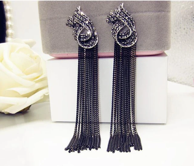 Ovale Black Long Earrings - Fabuleux Vous Jewellery-tmf.edu.vn