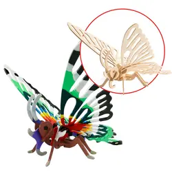 Robotime бабочка Форма 3D живопись головоломка DIY собрать Модель Строительство Наборы стволовых игрушки 5-цвет пигмента игрушки подарок для