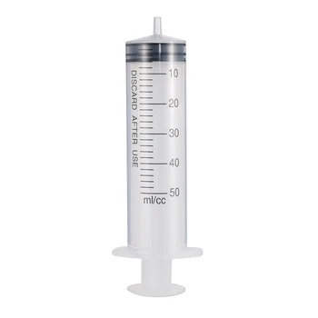

5pcs 50ml Syringe Plastic Disposable Industrial Manual Syringes With Rubber Membrane For Mixing Many Liquid