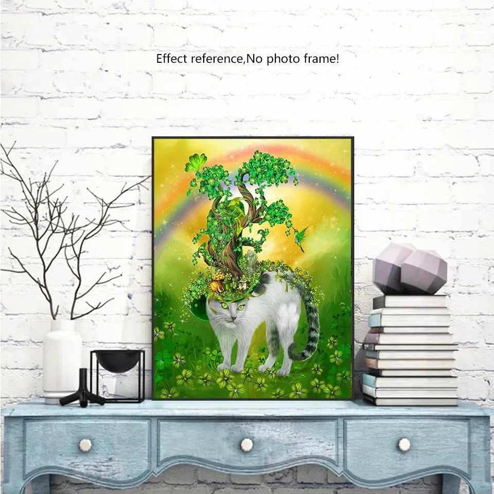 EverShine Full Square/round Diamond Painting Cat Picture Of Rhinestones Embroidery Display Animals Home Decoration|Алмазная мозаика| |