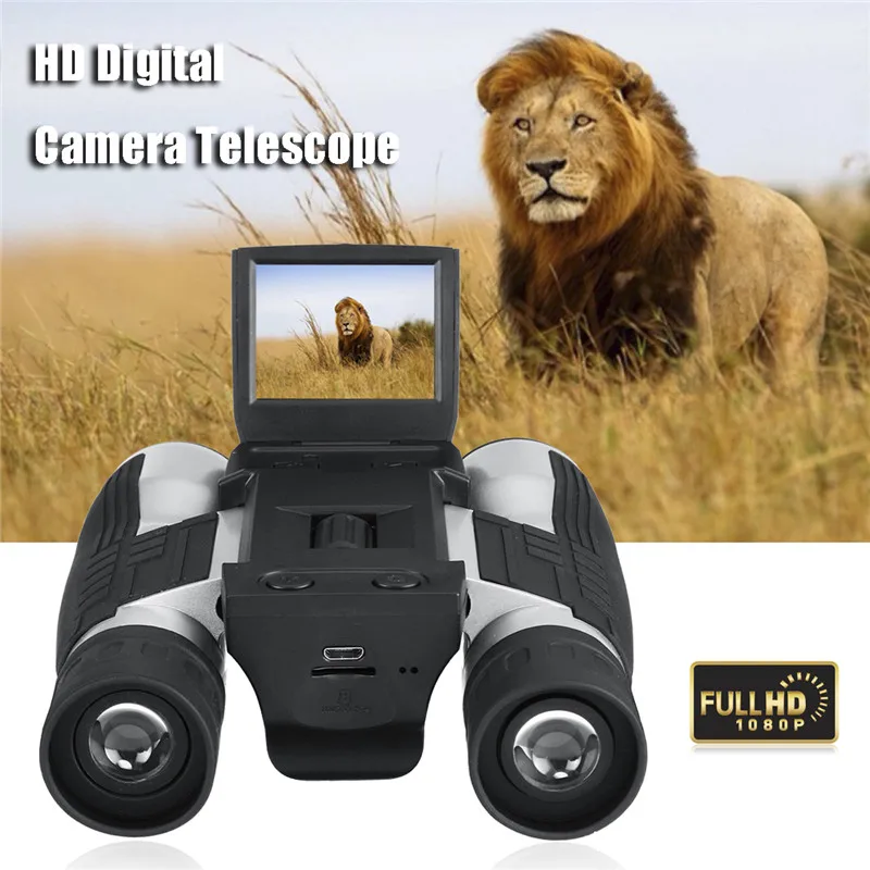 

1080p 5MP 12X HD LCD Screen Digital Camera Telescope Binoculars Video Photo Camera 96m/1000m COMS USB Sensor Recording