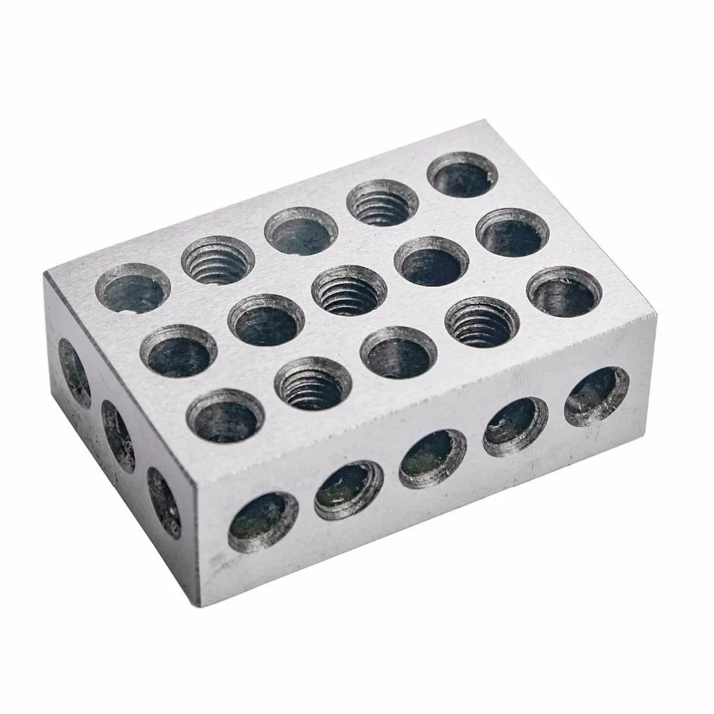 정밀 매칭 기계공 123 밀링 공구, 경화강 블록 게이지, 25-50-75mm 블록, 0.0001 인치, 23 홀, 1-2-3 인치, 세트당 2 개