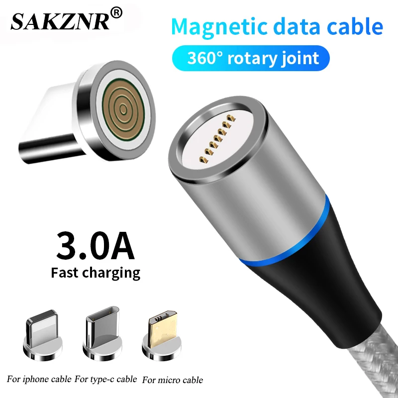 

LED Magnetic USB Cable For Samsung Xiaomi For iPhone X XS Max Xr Magnet Plug & USB Type C Cable & Micro USB Cable Fast Charging