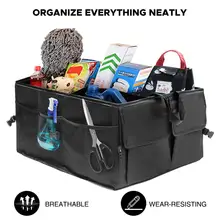 Черная Складная автомобильная сумка для хранения на заднюю часть багажника, большая сумка для хранения, органайзер, переносная автомобильная коробка для хранения большой емкости