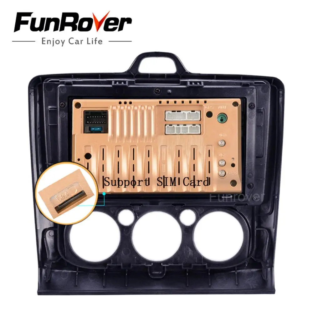 Best Funrover 8 cores Android 9.0 2 din Car Dvd multimedia gps navi For  Focus 2 radio navigation DSP stereo Split screen SIMslot 5