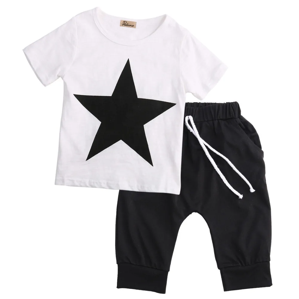 

Fashion Toddler Kids Baby Boys Star Print Tops T-shirt Harem Pants Outfits Clothes 2pcs Set Clothes