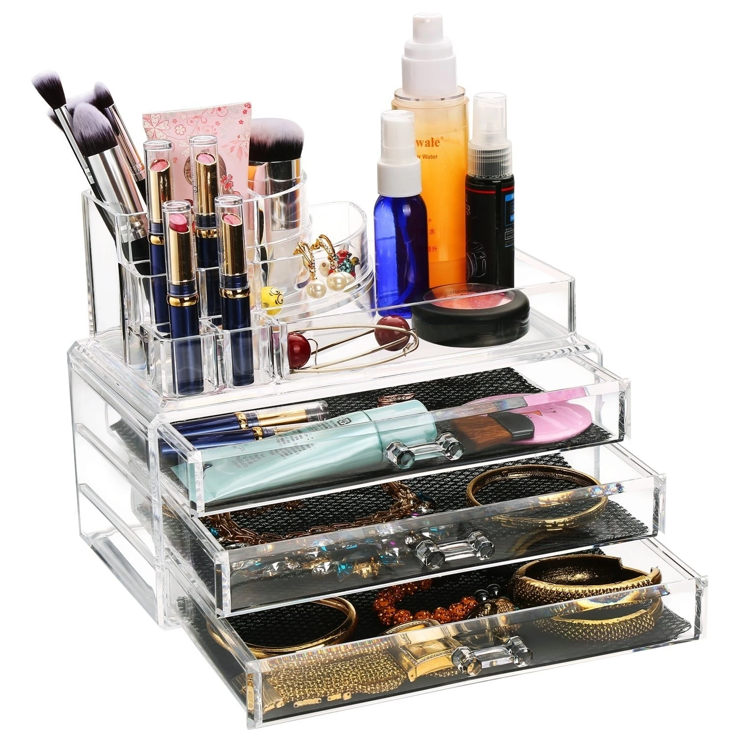 3 Layer Drawers Plastic Makeup Case Transparentin Makeup Organizers