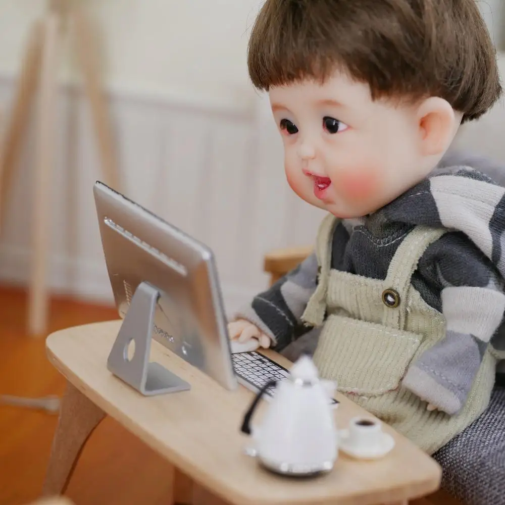 1/12 مقياس Ob 11 كمبيوتر مصغر مجموعات دمية منزل مصغرة اكسسوارات محاكاة أثاث لعبة منزل اللعب لعبة الأطفال هدية