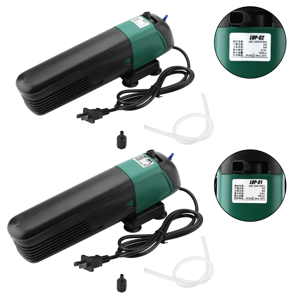 

Submersible Aquarium Ultraviolet Disinfection Pump Internal UV Sterilizer System with Power Head Kills Algae Bacteria Waterborne