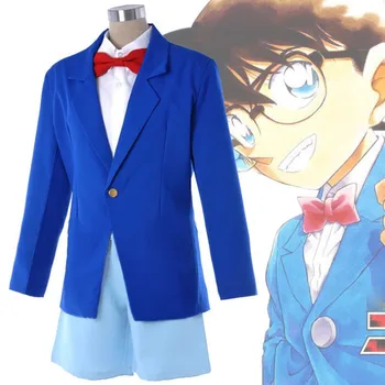 

Animation Detective Conan Cos Kids Blue Uniform/Adult/Children Cosplay Clothing Halloween costume