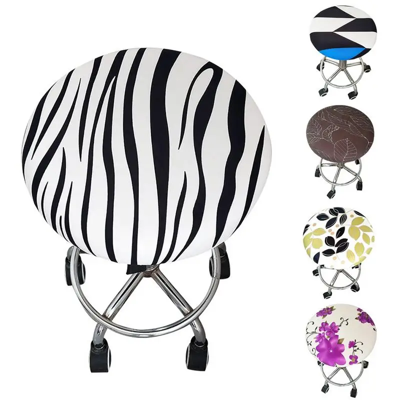 

Round Chair Cover Bar Stool Cover Elastic Seat Cover Home Chair Slipcover Round Chair Bar Stool Floral Printed
