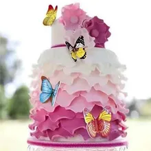Lychee Life 40 шт. бабочка съедобная клейкая рисовая бумага креативное украшение торта DIY День рождения Свадебные украшения для кексов